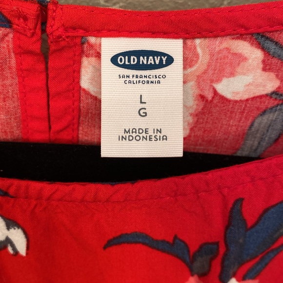 Old Navy a-line red floral dress - Picture 2 of 6